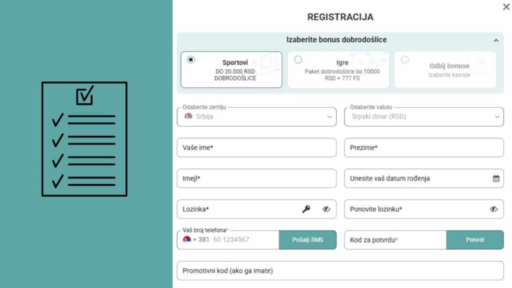 Registracija i verifikacija naloga u VivatBet kladionici