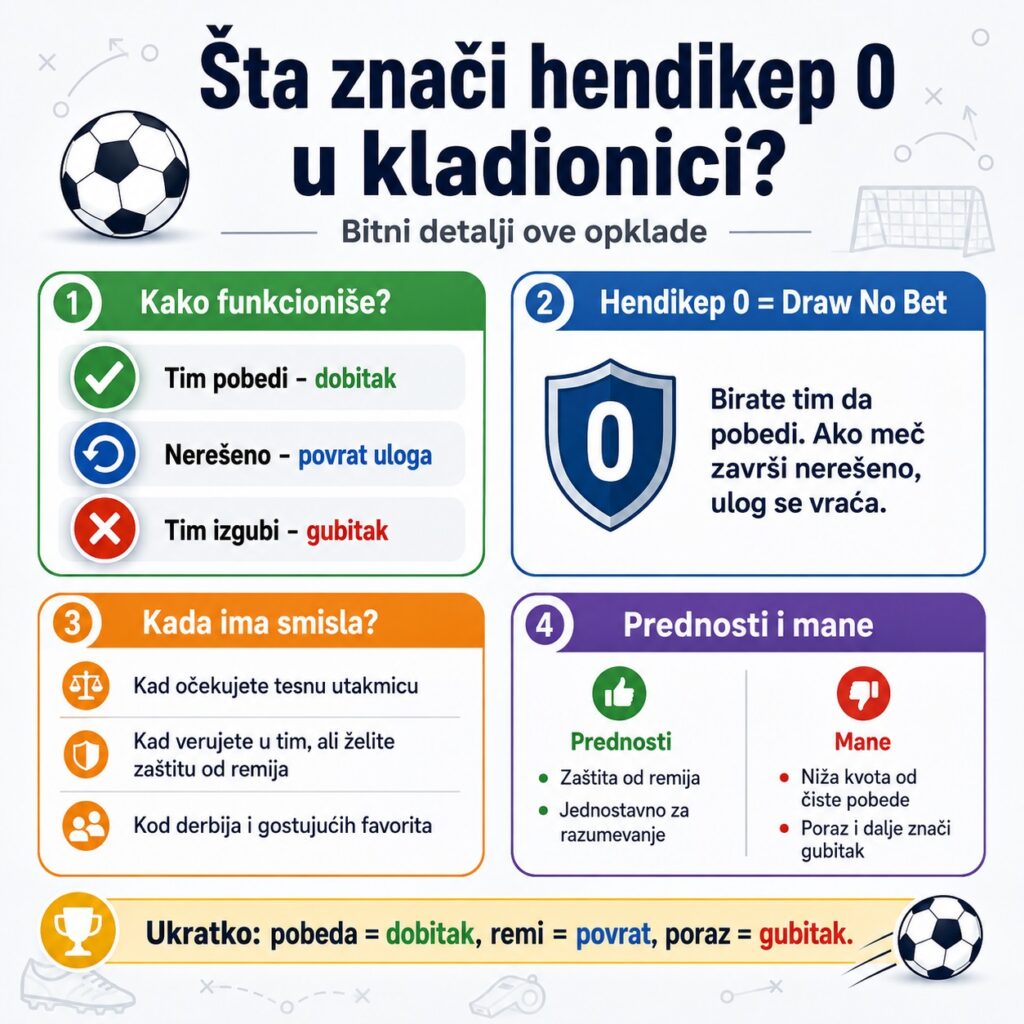 Šta znači hendikep 0 u kladionici infografika